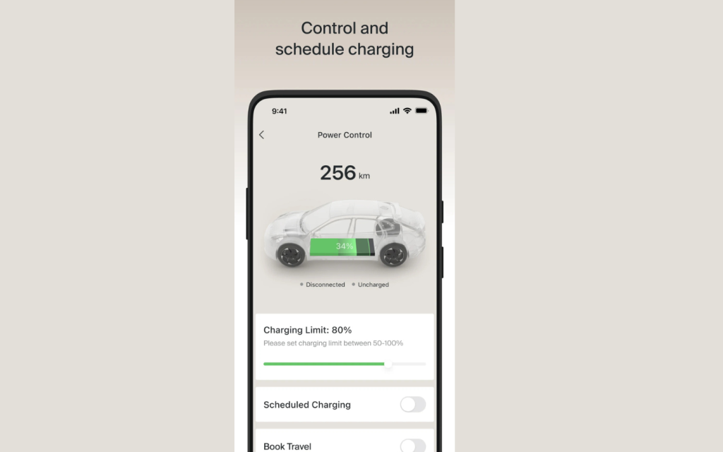 Zeekr mobile app for checking ev charging status