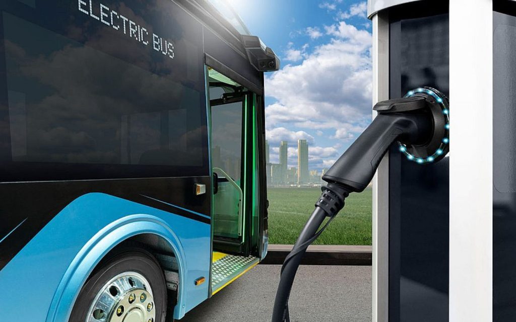 Electric buses used in smart cities