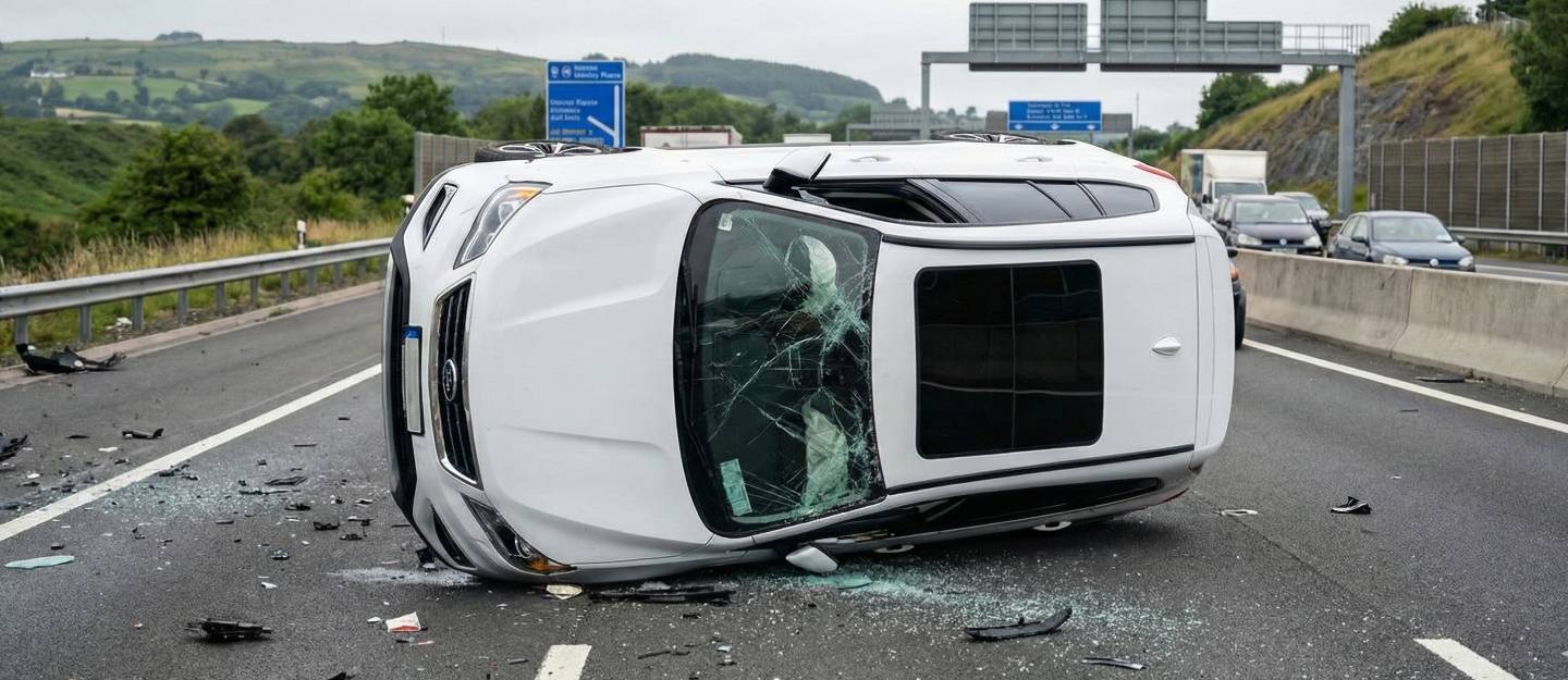 Car Flips on Its Side What to Do