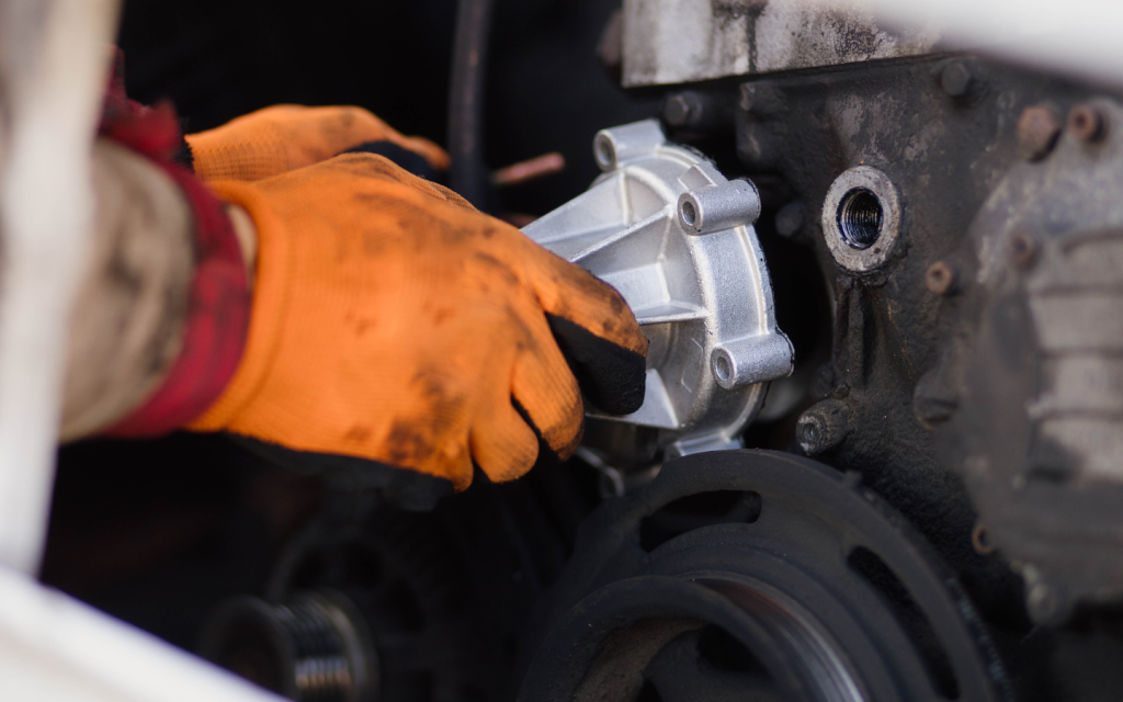 replacing a water pump in a car