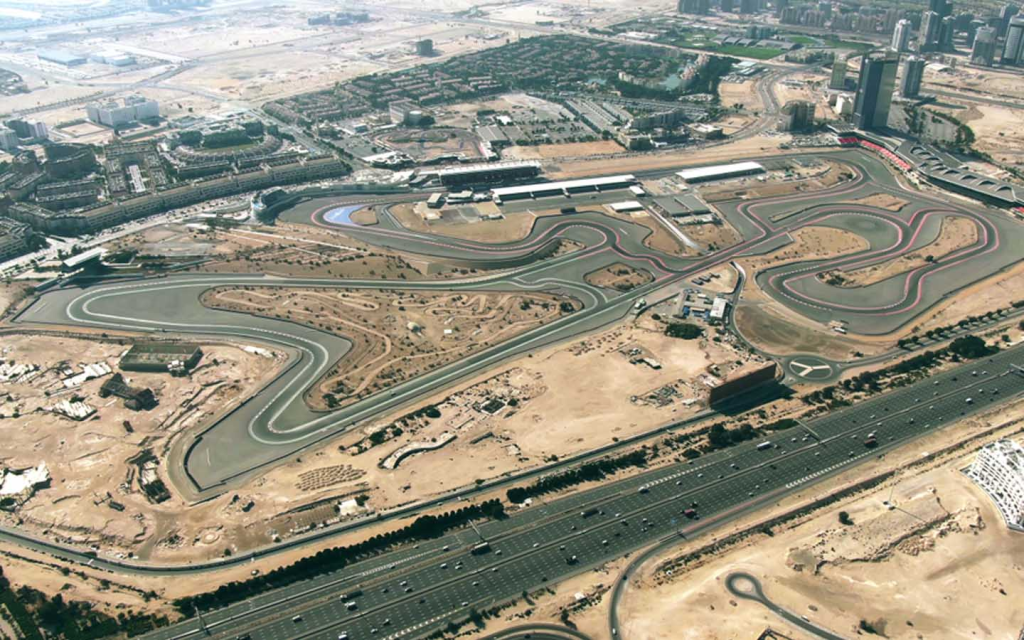 Bird's eye view of Dubai autodrome track