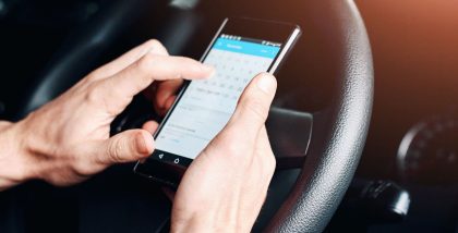 Man in the process of opening a traffic file in the UAE