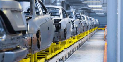 Electric vehicle battery weight in assembly line