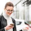 woman using digital valet parking payment service