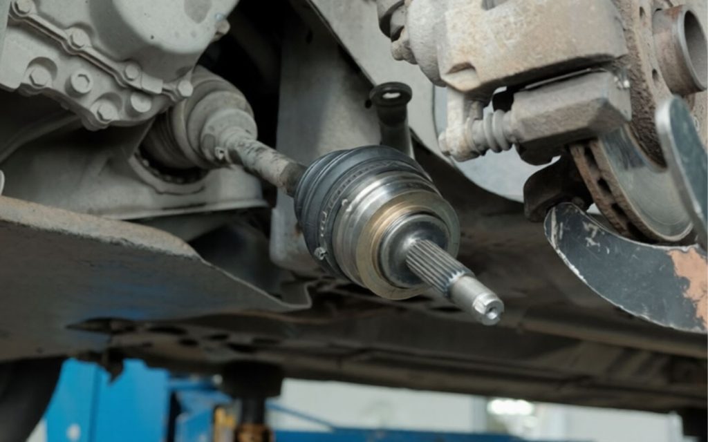 A universal joint being repaired