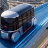 A driverless pod of Glydways futuristic transport system