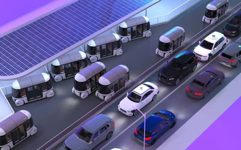Conceptual image of Glydways autonomous transit system