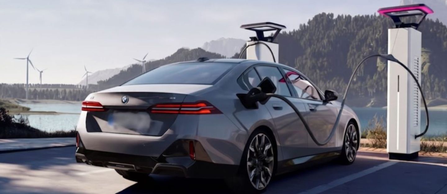 BMW car on EV station