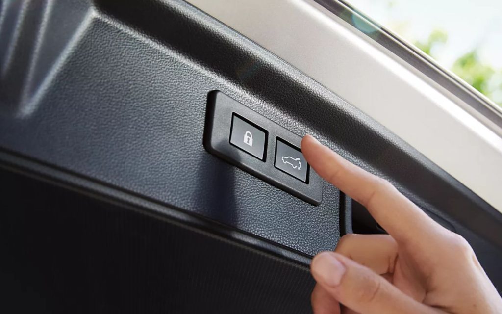 a power liftgate button in car