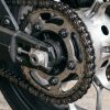 A closeup look at the motorcycle sprocket
